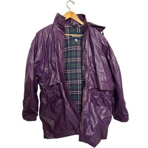 Totes Purple Rain Jacket with Plaid Lining